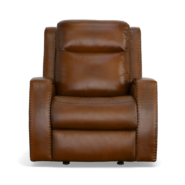 Flexsteel Mustang CAL117 Compliant 37'' Wide Genuine Leather Top Grain Leather Reclining Wayfair